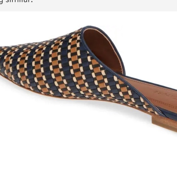 Navy and tan woven mule - Picture 6 of 14